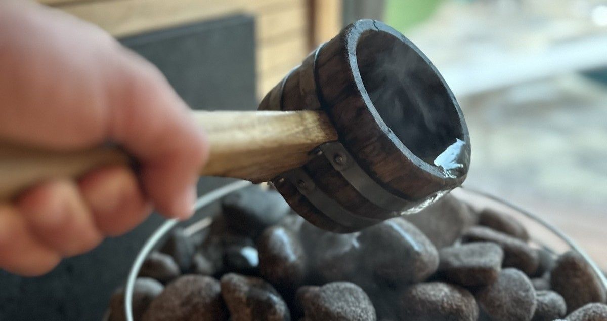 Steam from sauna rocks